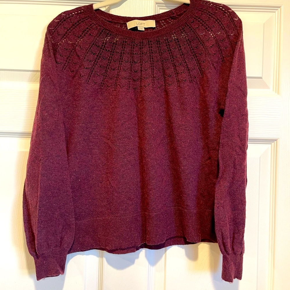 Loft Scalloped Neck Sweater